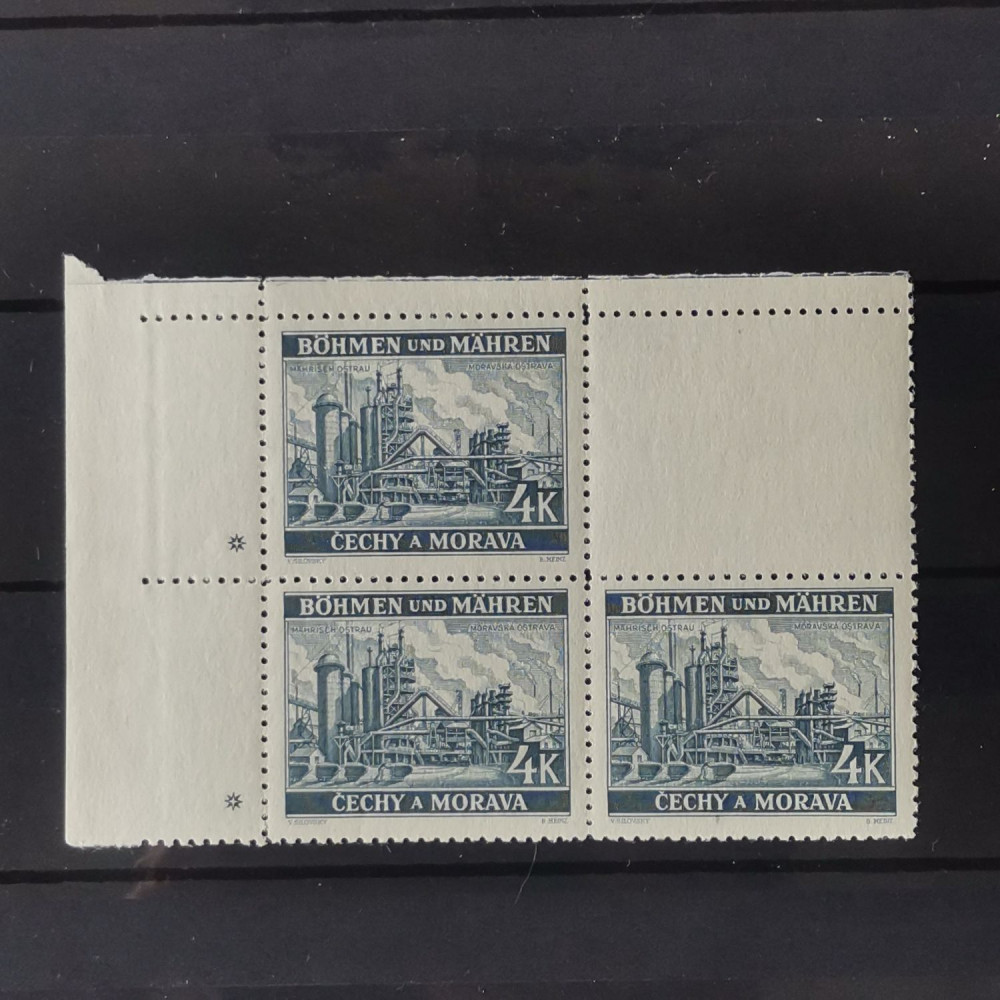 Selo com marca de chapa Protetorado da Boêmia e Morávia, 4K, Mi.34, MNH** 
