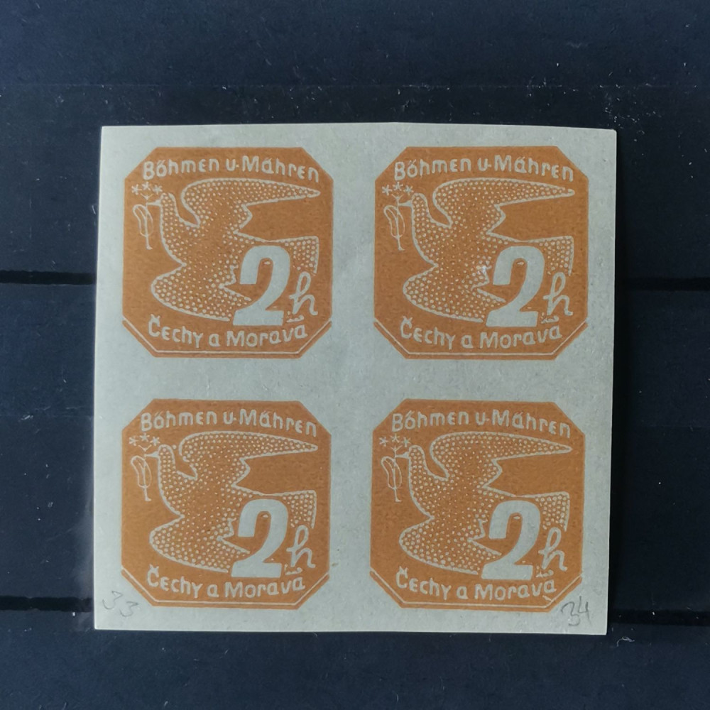 Bloque de cuatro Protectorado de Bohemia y Moravia, 2H, Mi.42, MNH** 