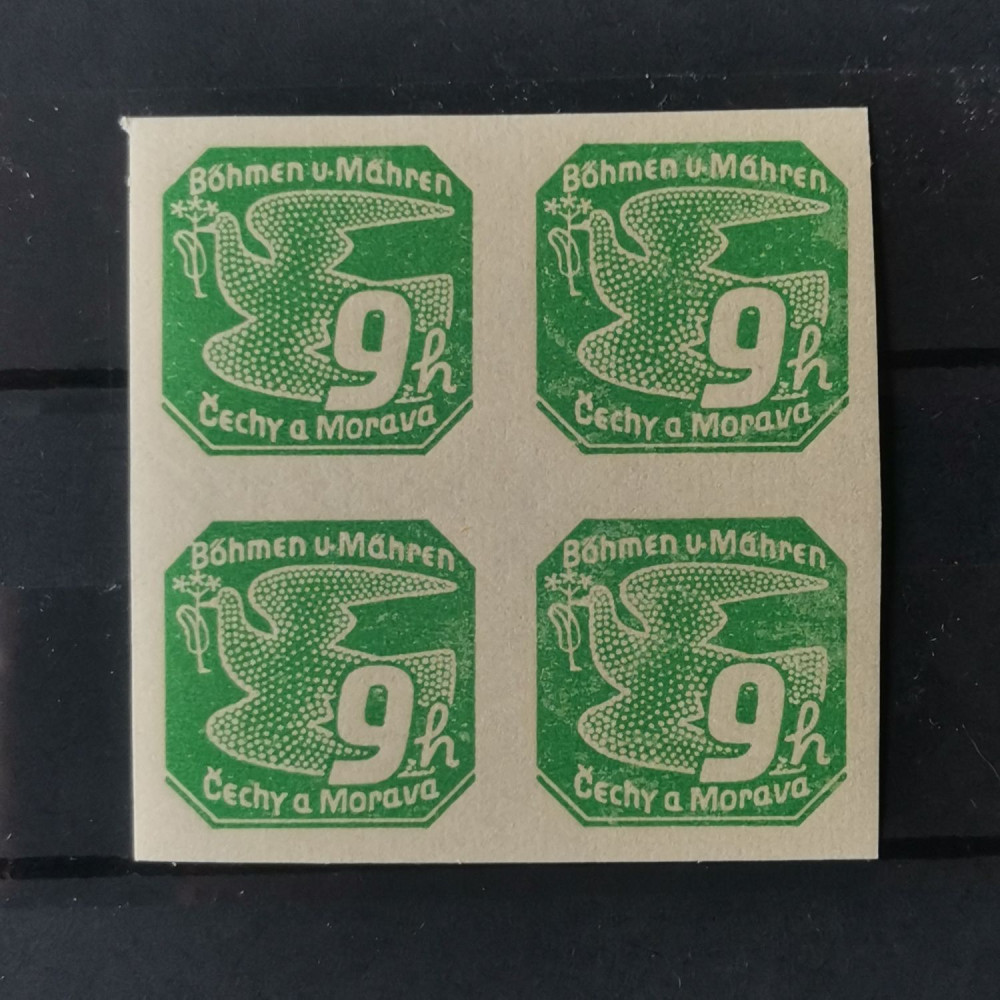 Viererblock Böhmen und Mähren Protektorat, 9H, Mi.45** 