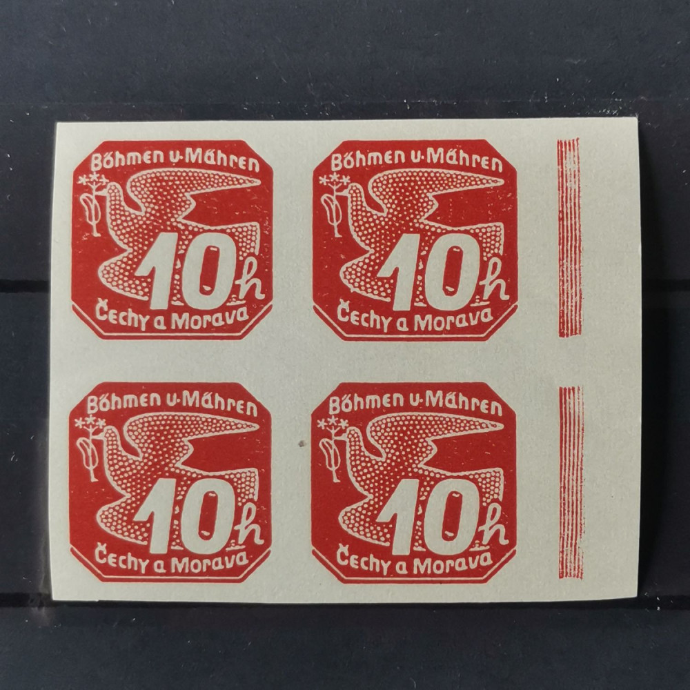 Bloque de cuatro Protectorado de Bohemia y Moravia, 10H, Mi.46, MNH** 