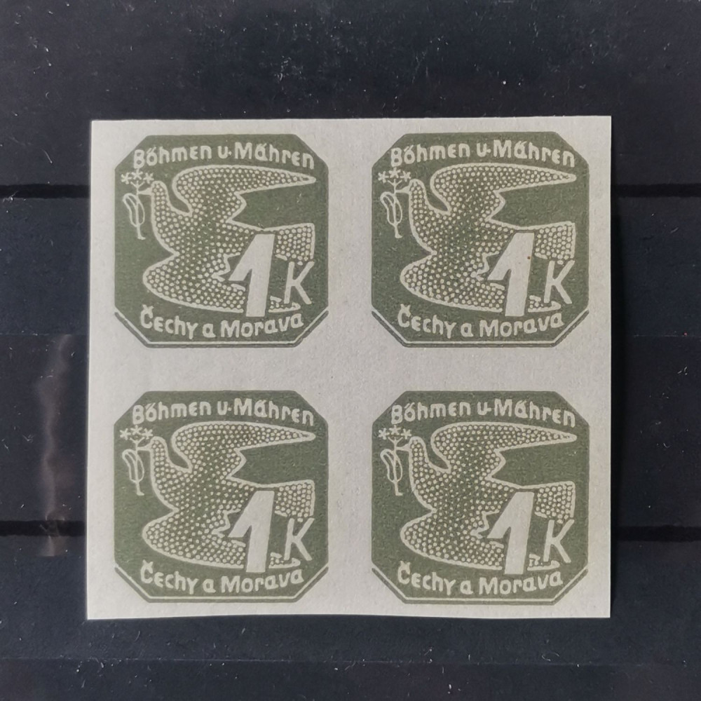 Viererblock Böhmen und Mähren Protektorat, 1K, Mi.50** 
