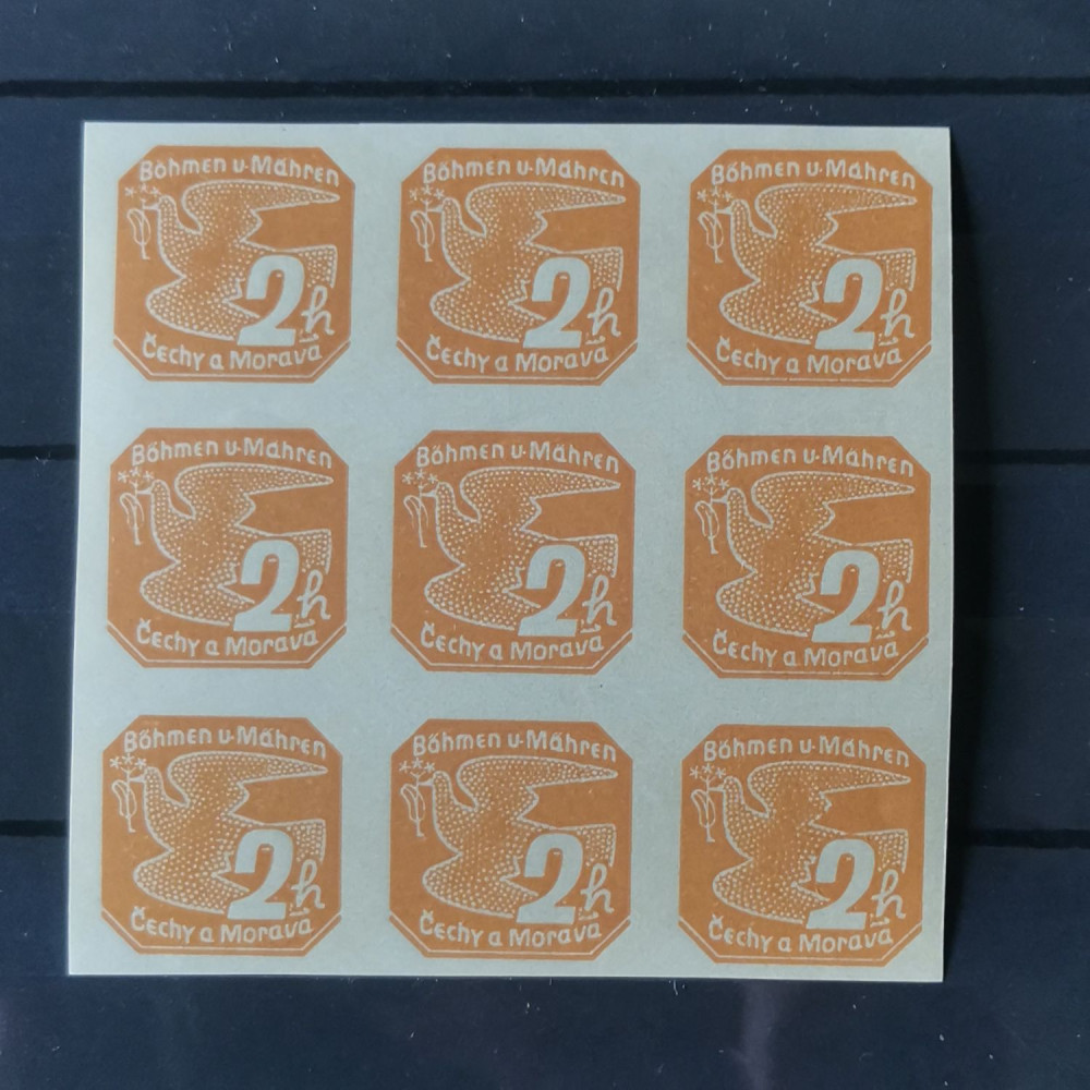 Folha completa Protetorado da Boêmia e Morávia, 2H, Mi.42, MNH** 