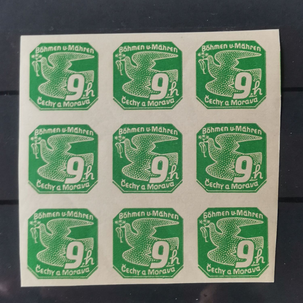 Pliego completo Protectorado de Bohemia y Moravia, 9H, Mi.45, MNH** 