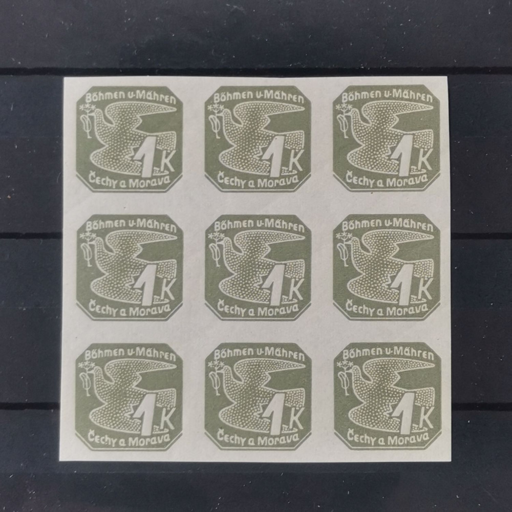 Block Böhmen und Mähren Protektorat, 1K, Mi.50** 