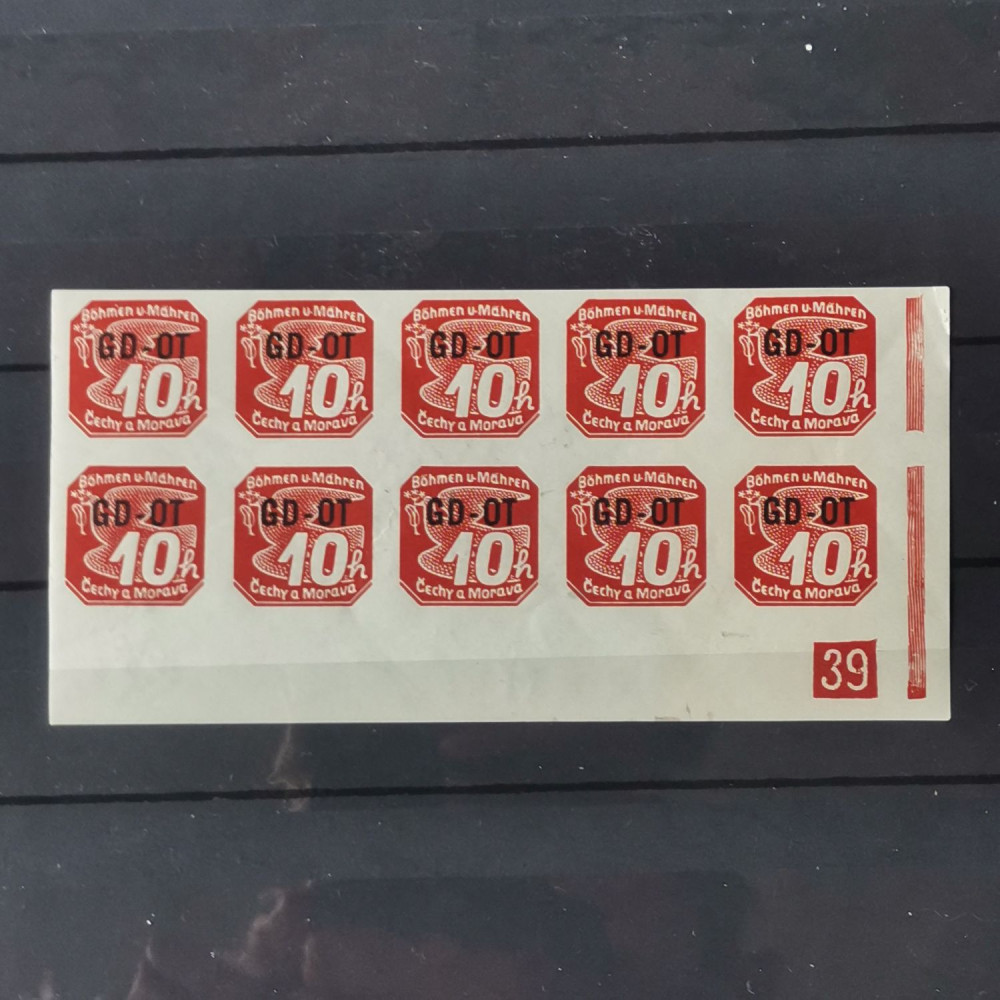 Folha completa Protetorado da Boêmia e Morávia, 10H, Mi.51, MNH** 