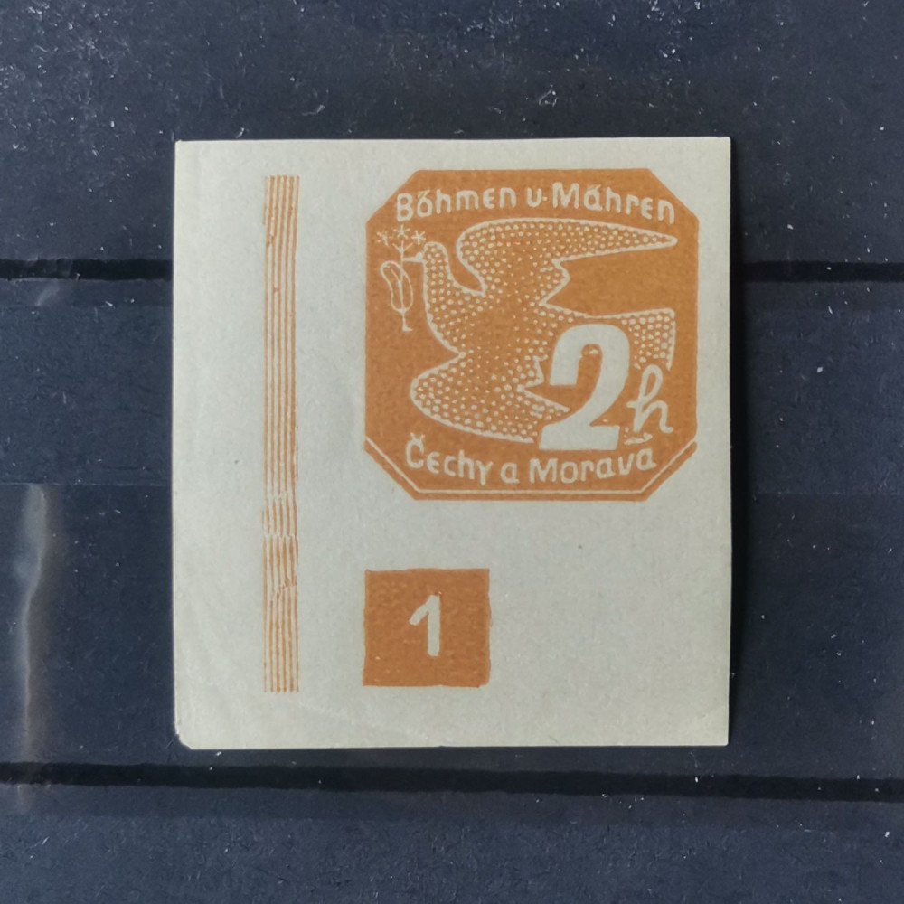 Sello con número de plancha Protectorado de Bohemia y Moravia, 2H, Mi.42, MNH** 