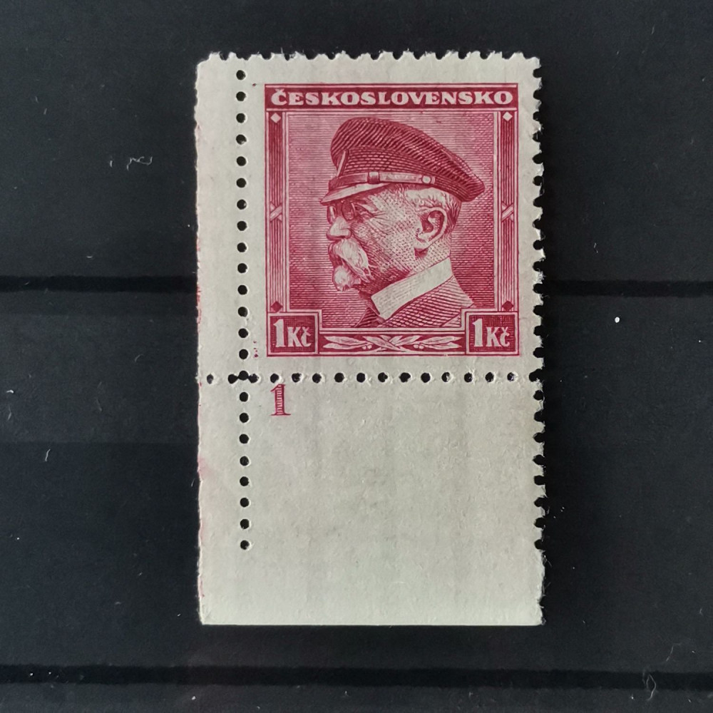 Selo com número de chapa Tchecoslováquia, 1 Kč, Mi.350, MNH** 