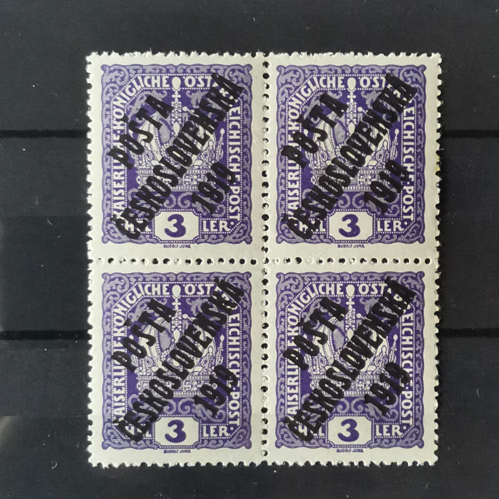 Bloque de cuatro Checoslovaquia, 3h, Mi.40, MNH** 