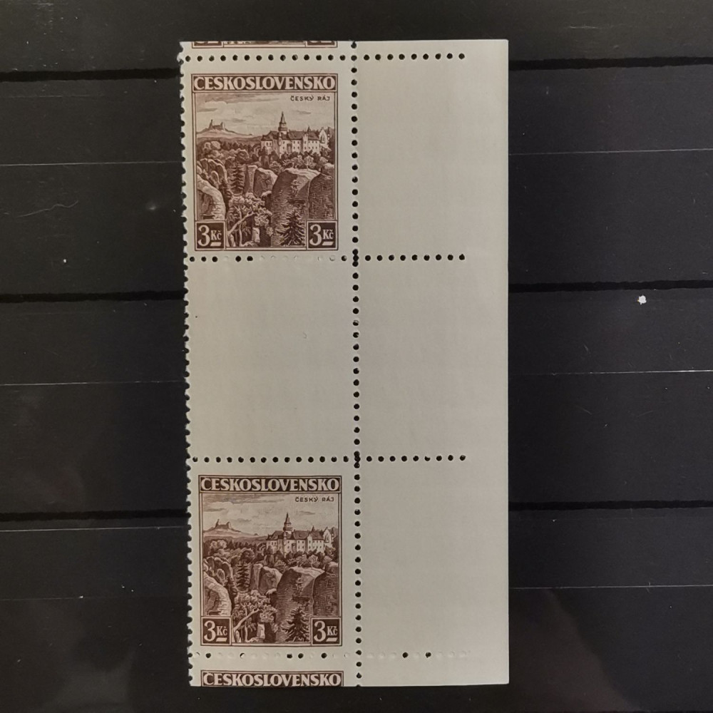 Pareja con interpanel Checoslovaquia, 3 Kč, Mi.355, MNH** 