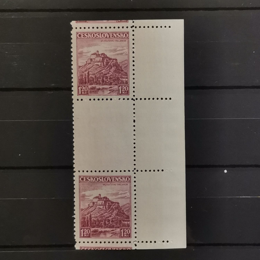 Zwischenstegpaar Tschechoslowakie, 1,20 Kč, Mi.351** 