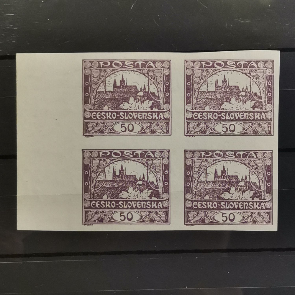 Bloque de cuatro Checoslovaquia, 50h, Mi.19, MNH** 