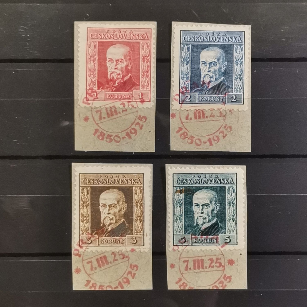 Serie Checoslovaquia, 1 Kč-5 Kč, Mi.224-227, usado# 