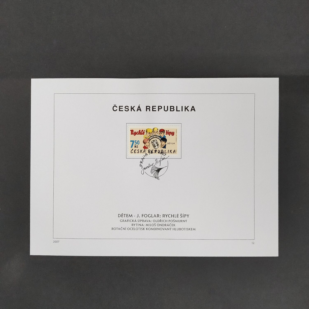 Hoja recuerdo Chequia, , usado# 