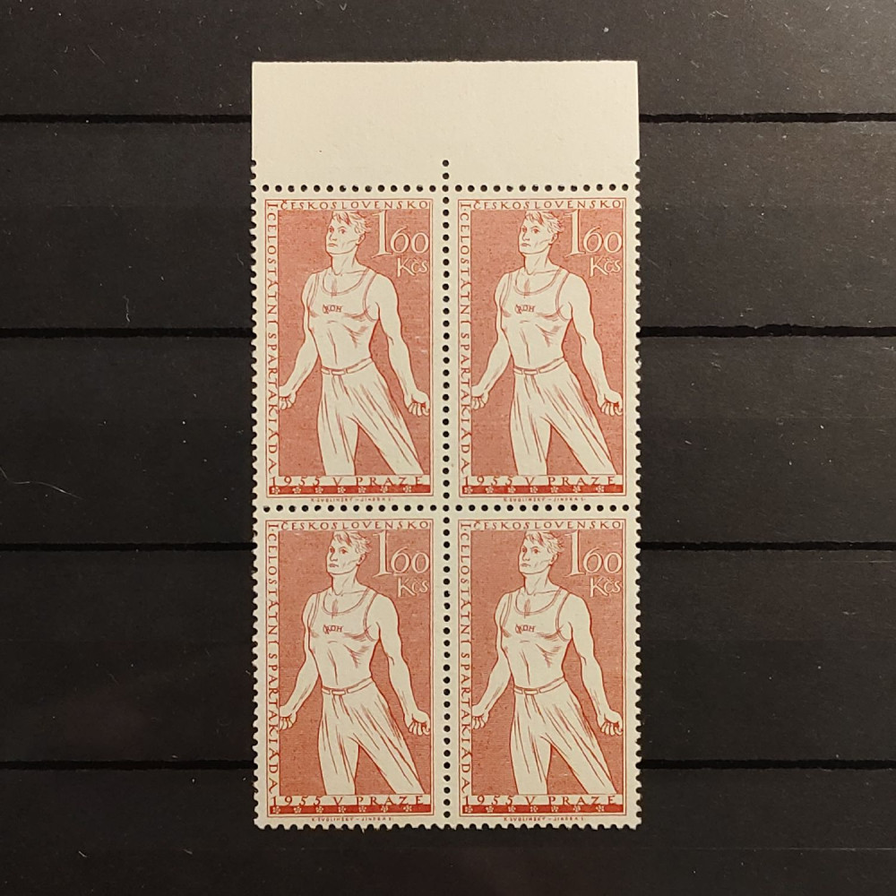 Bloque de cuatro Checoslovaquia, 1,60 Kčs, Mi.919, MNH** 