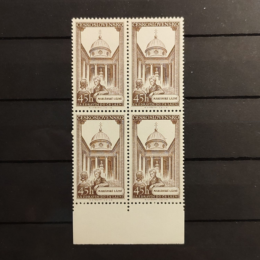 Bloque de cuatro Checoslovaquia, 45h, Mi.959, MNH** 