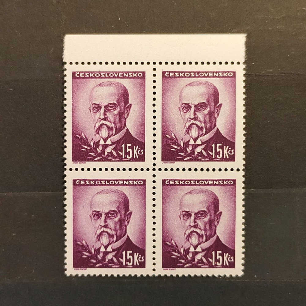Bloque de cuatro Checoslovaquia, 20 Kčs, Mi.475, MNH** 