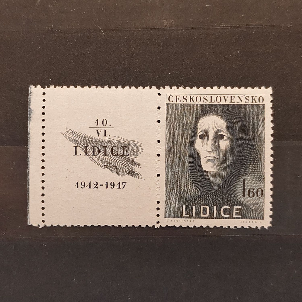 Selo com vinhetas Tchecoslováquia, 1,60 Kčs, Mi.519, MNH** 