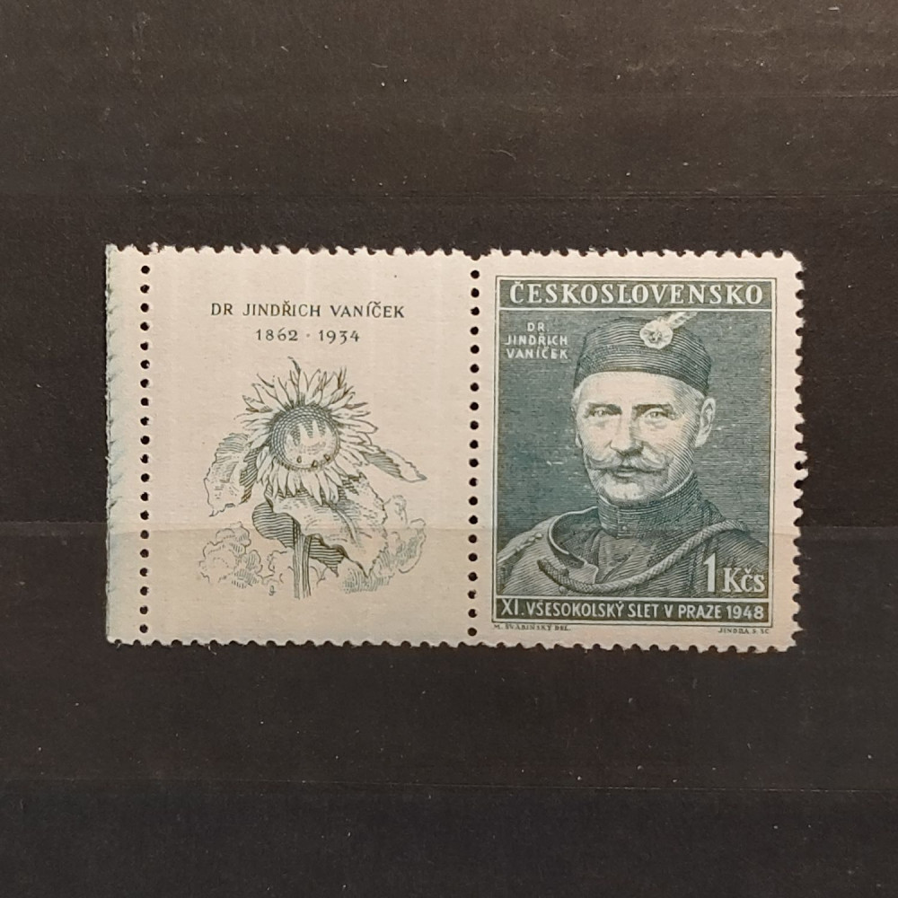 Briefmarke mit Ziefeldern Tschechoslowakie, 1 Kčs, Mi.540** 