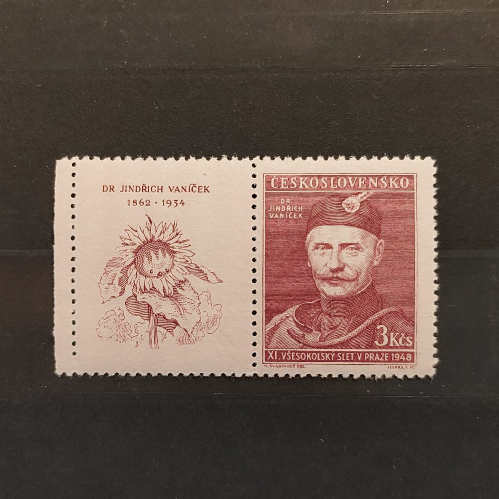 Briefmarke mit Ziefeldern Tschechoslowakie, 3 Kčs, Mi.543** 