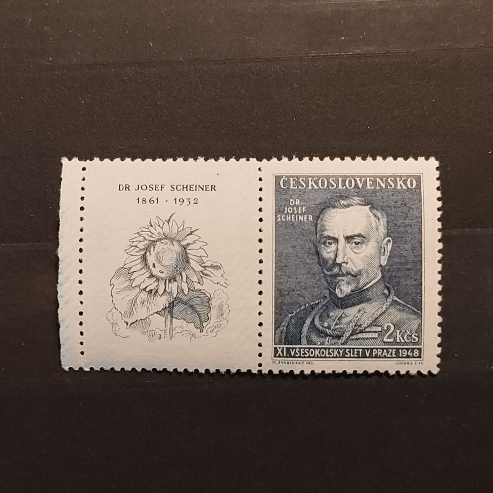 Sello con viñetas Checoslovaquia, 2 Kčs, Mi.542, MNH** 