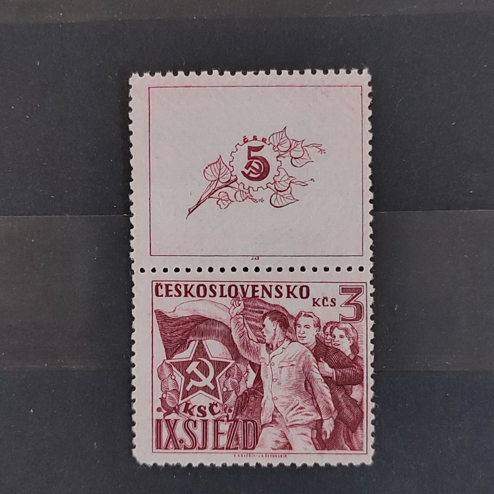 Sello con viñetas Checoslovaquia, 3 Kčs, Mi.576, MNH** 