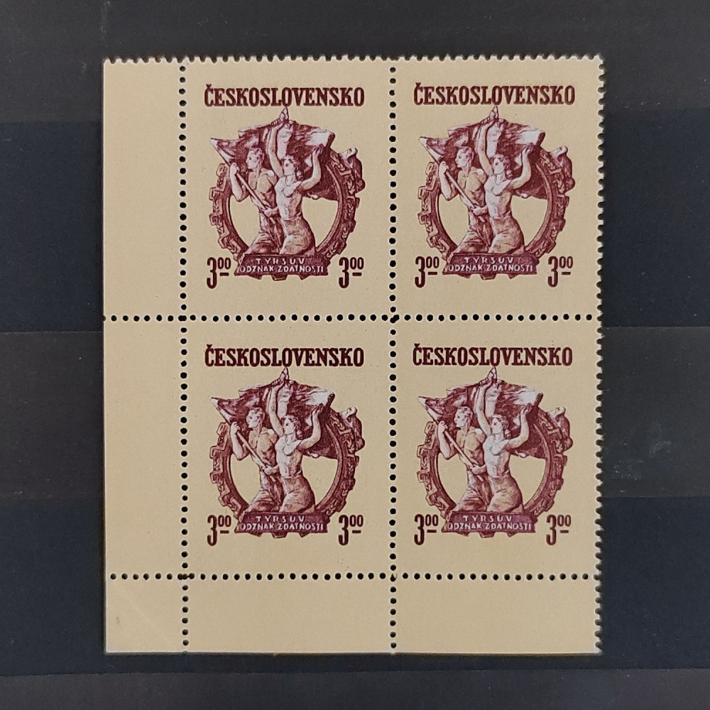 Bloque de cuatro Checoslovaquia, 3 Kčs, Mi.606, MNH** 