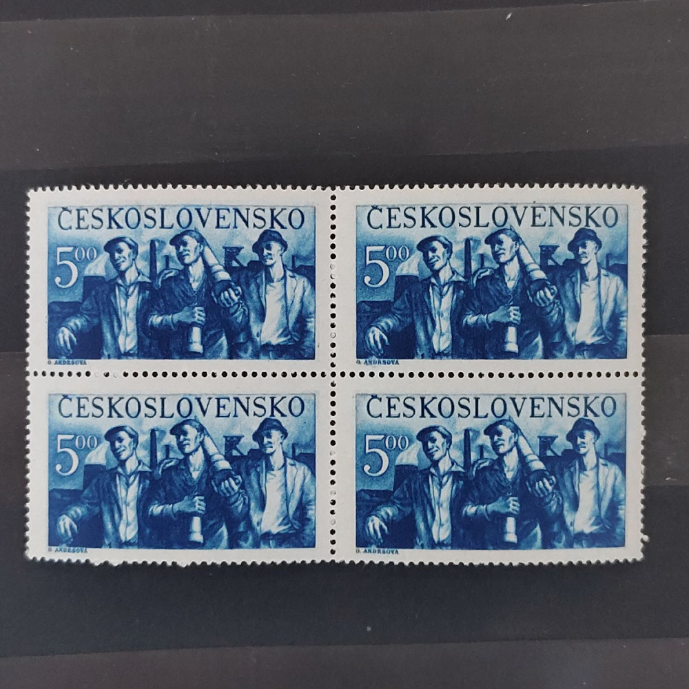 Bloque de cuatro Checoslovaquia, 5 Kčs, Mi.617, MNH** 