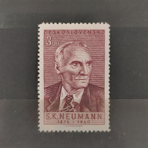 75. výročí narození S. K. Neumanna - 3 Kčs hnědofialová