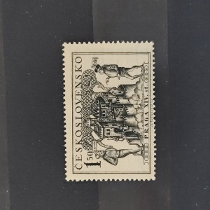 Celostátní výstava poštovních známek PRAHA 1950 (stará Praha) - Kresba 14.