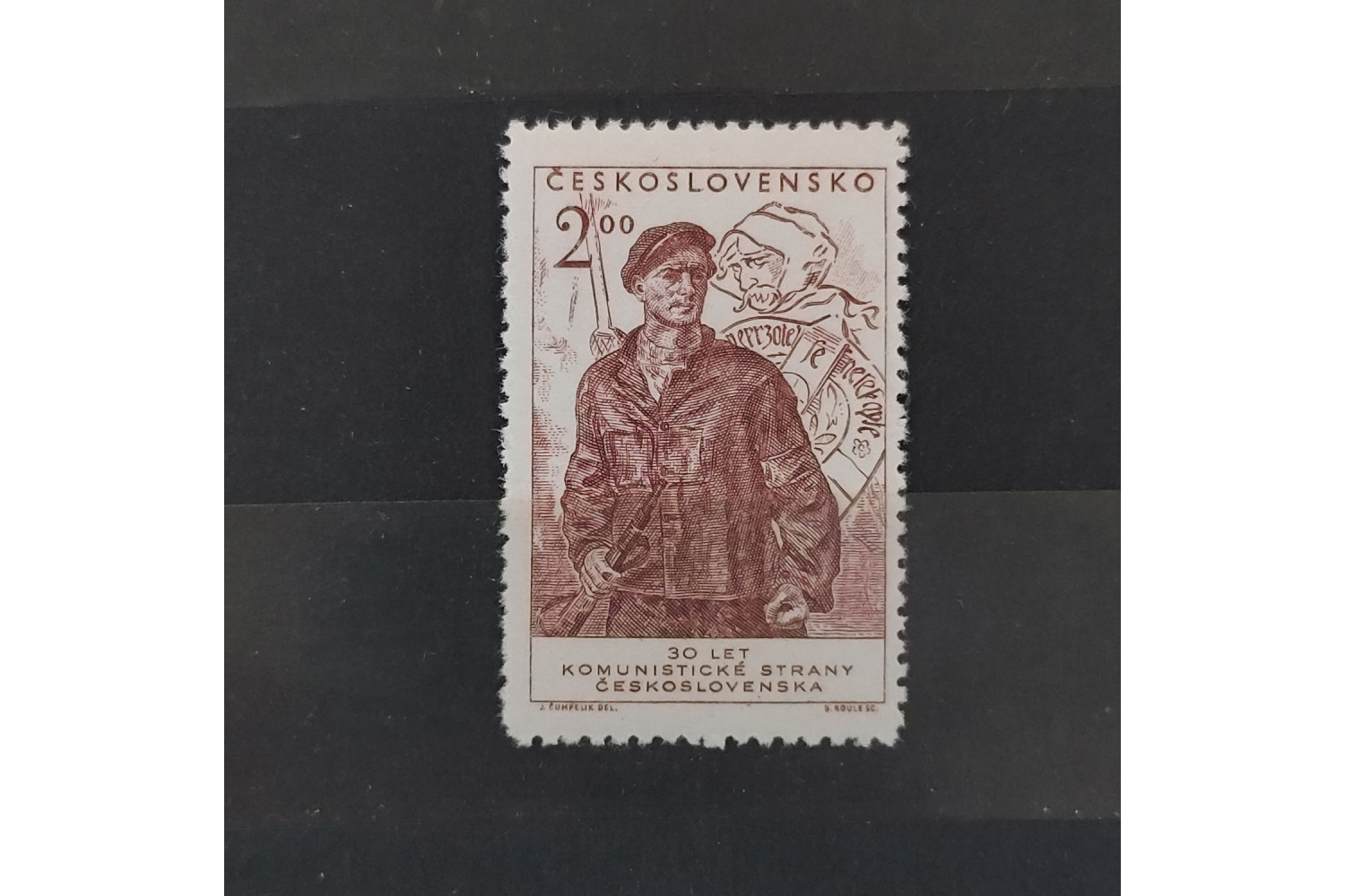 Známka ČSR, 2 Kčs, Pof.589** 