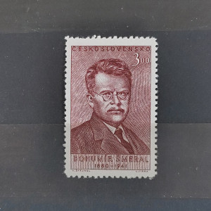 10. výročí úmrtí Dr. B. Šmerala - 3 Kčs hnědokarmínová