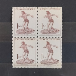 Viererblock Tschechoslowakie, 1,50 Kčs, Mi.672** 