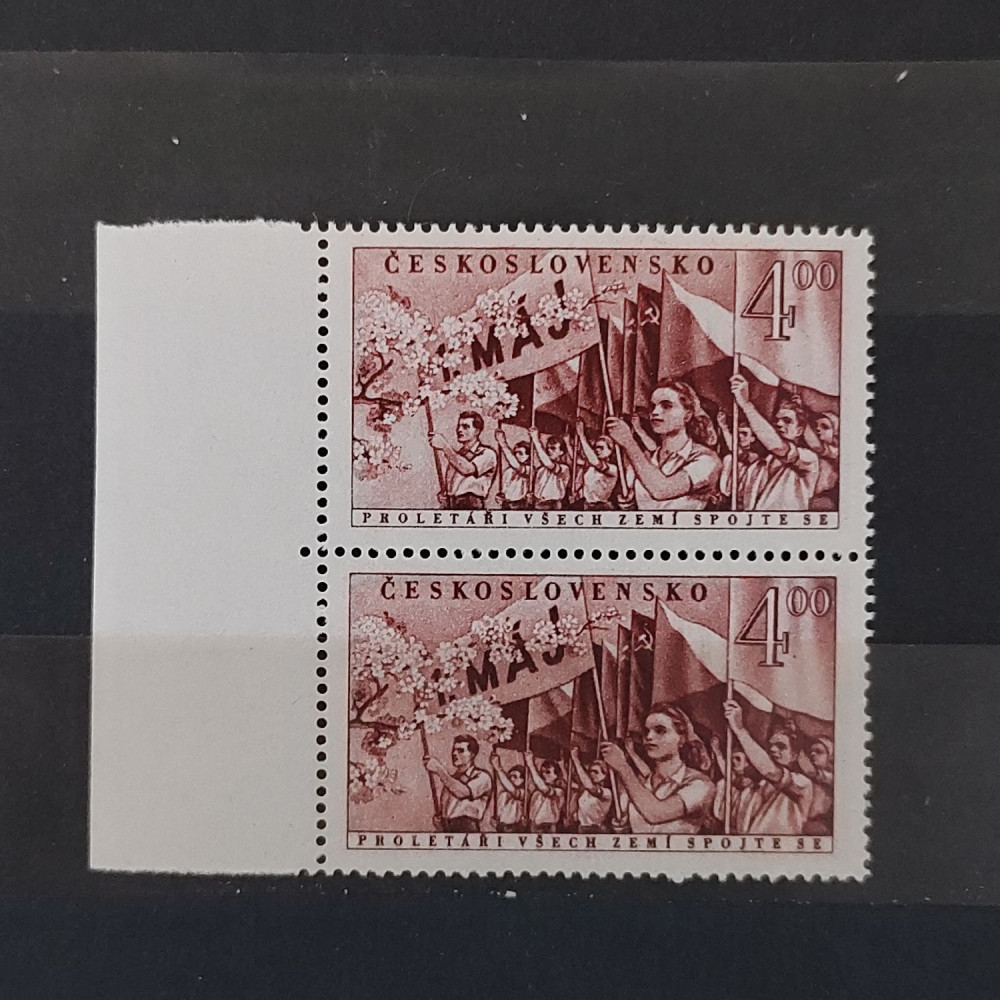 Zweierblock Tschechoslowakie, 4 Kčs, Mi.728** 