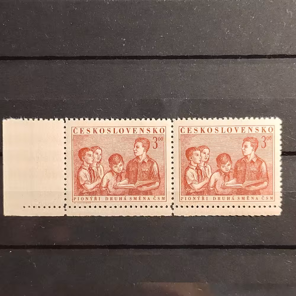 Block of 2 Czechoslovakia, 3 Kčs, Mi.733, MNH** 