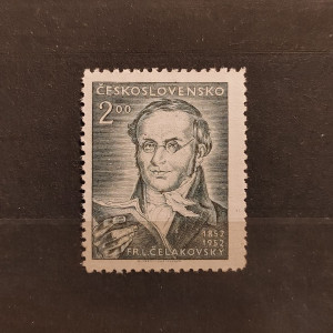 100. výročí úmrtí F. L. Čelakovského - 2 Kčs šedozelená