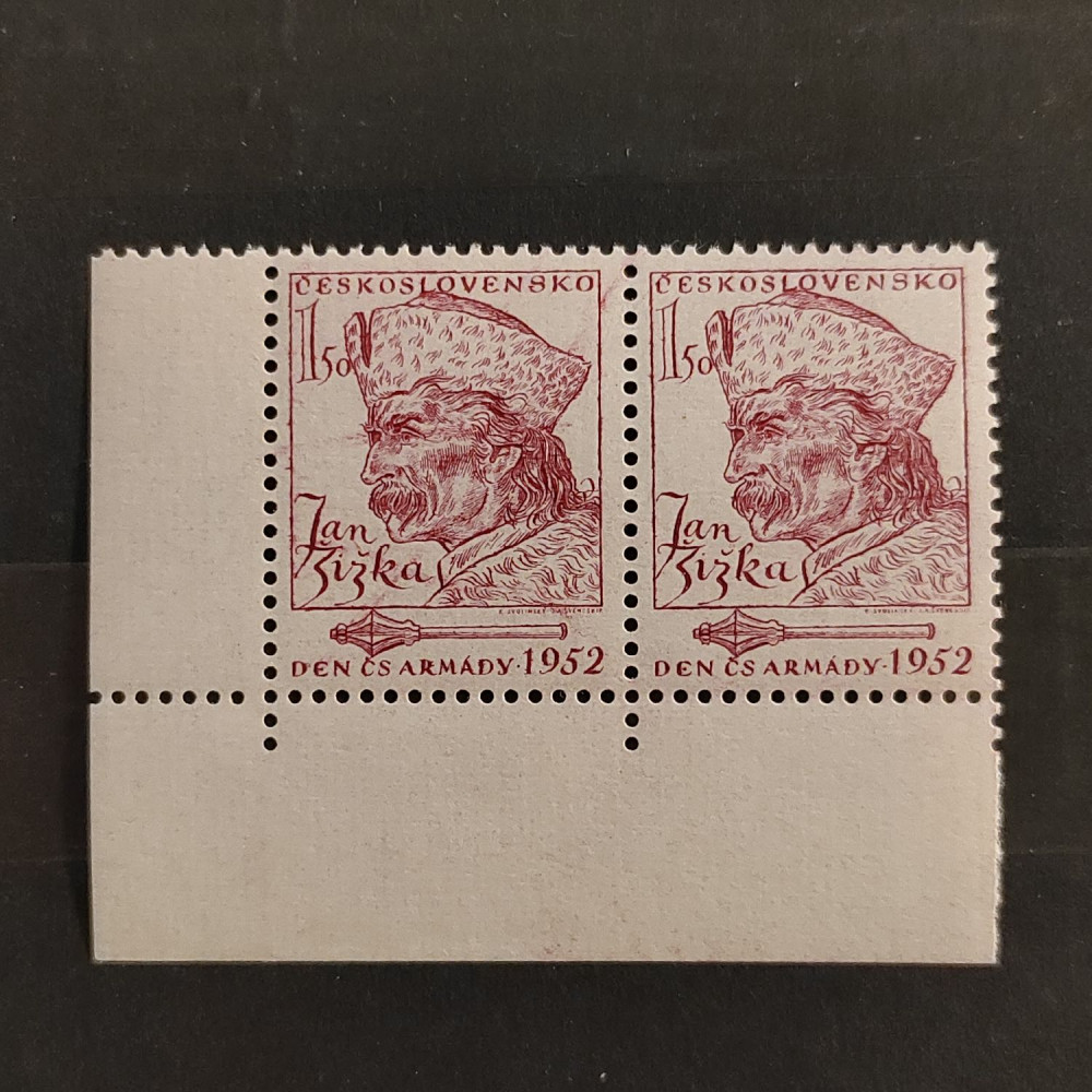 Zweierblock Tschechoslowakie, 1,50 Kčs, Mi.761** 