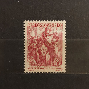 10. výročí osvobození Československa - pomník J. V. Stalina