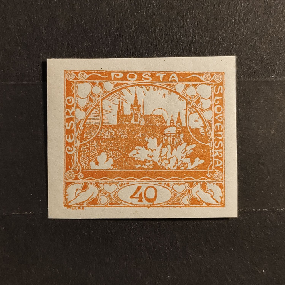 Sello Checoslovaquia, 40h, Mi.7, MNH** 