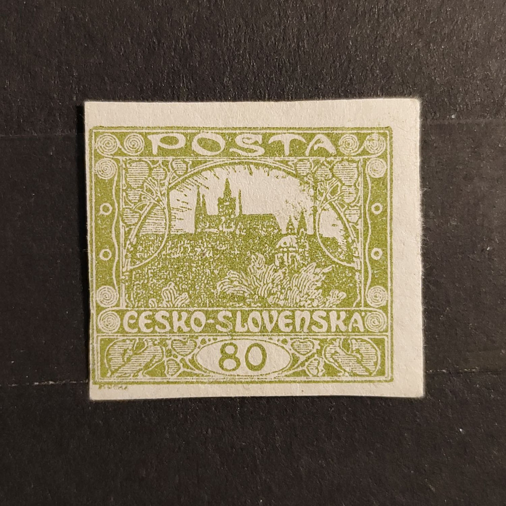 Sello Checoslovaquia, 80h, Mi.21, MH* 