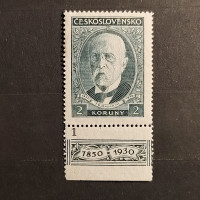 Briefmarken mit Kennzeichen Tschechoslowakie, 2 Kč, Mi.299** Briefmarken mit Kennzeichen Tschechoslowakie, 2 Kč, Mi.299**