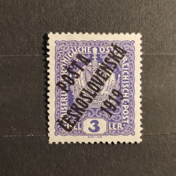 Stamp Czechoslovakia, 3h, Mi.40, MH* Stamp Czechoslovakia, 3h, Mi.40, MH*