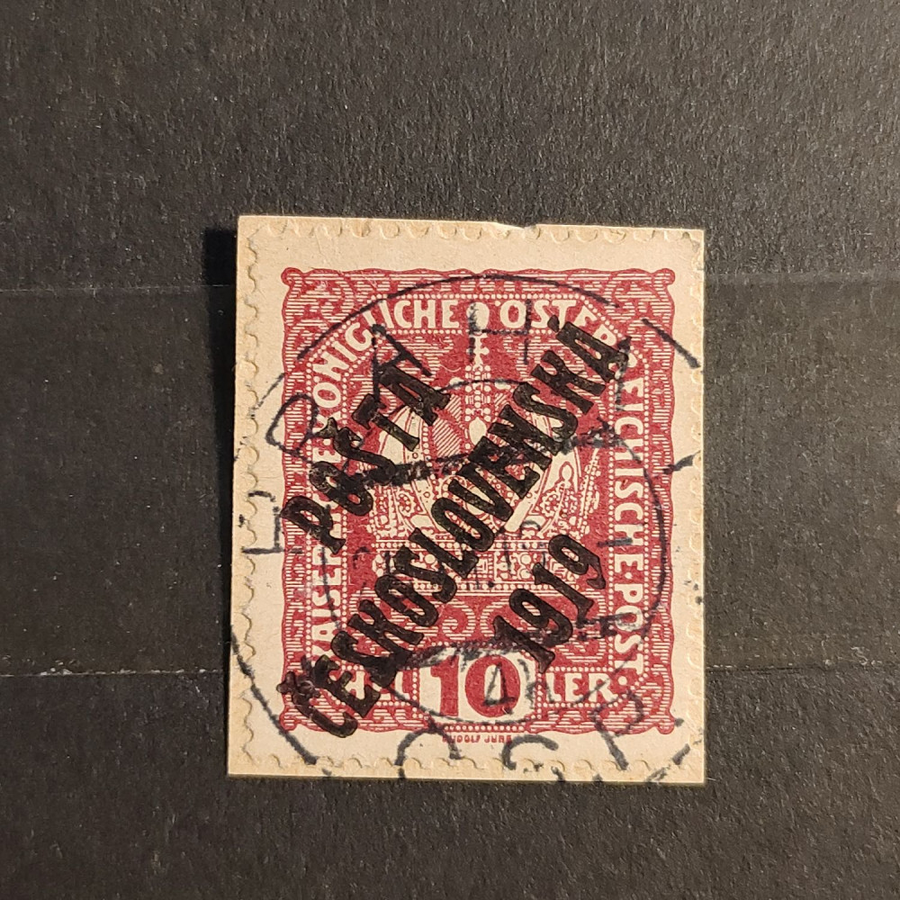 Recorte Checoslovaquia PČ 1919 , 10h, Mi.43, usado# 