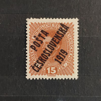 Stamp Czechoslovakia PČ 1919 , 15h, Mi.63, MH* 