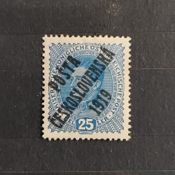 Briefmarke Tschechoslowakie PČ 1919 , 25h, Mi.65* 