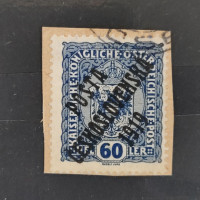 Výstřižek ČSR PČ 1919 , 60h, Pof.44#, I. typ přetisku 