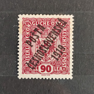 Známka ČSR PČ 1919 , 90h, Pof.46*, I. typ přetisku 