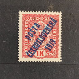 Sello Checoslovaquia PČ 1919 , 1K, Mi.50, MH* 
