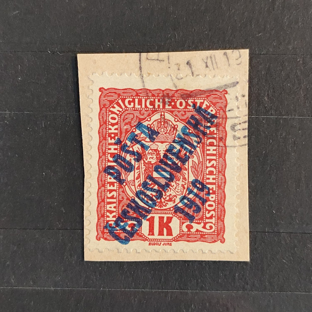 Recorte Tchecoslováquia PČ 1919 , 1K, Mi.50, usado# 