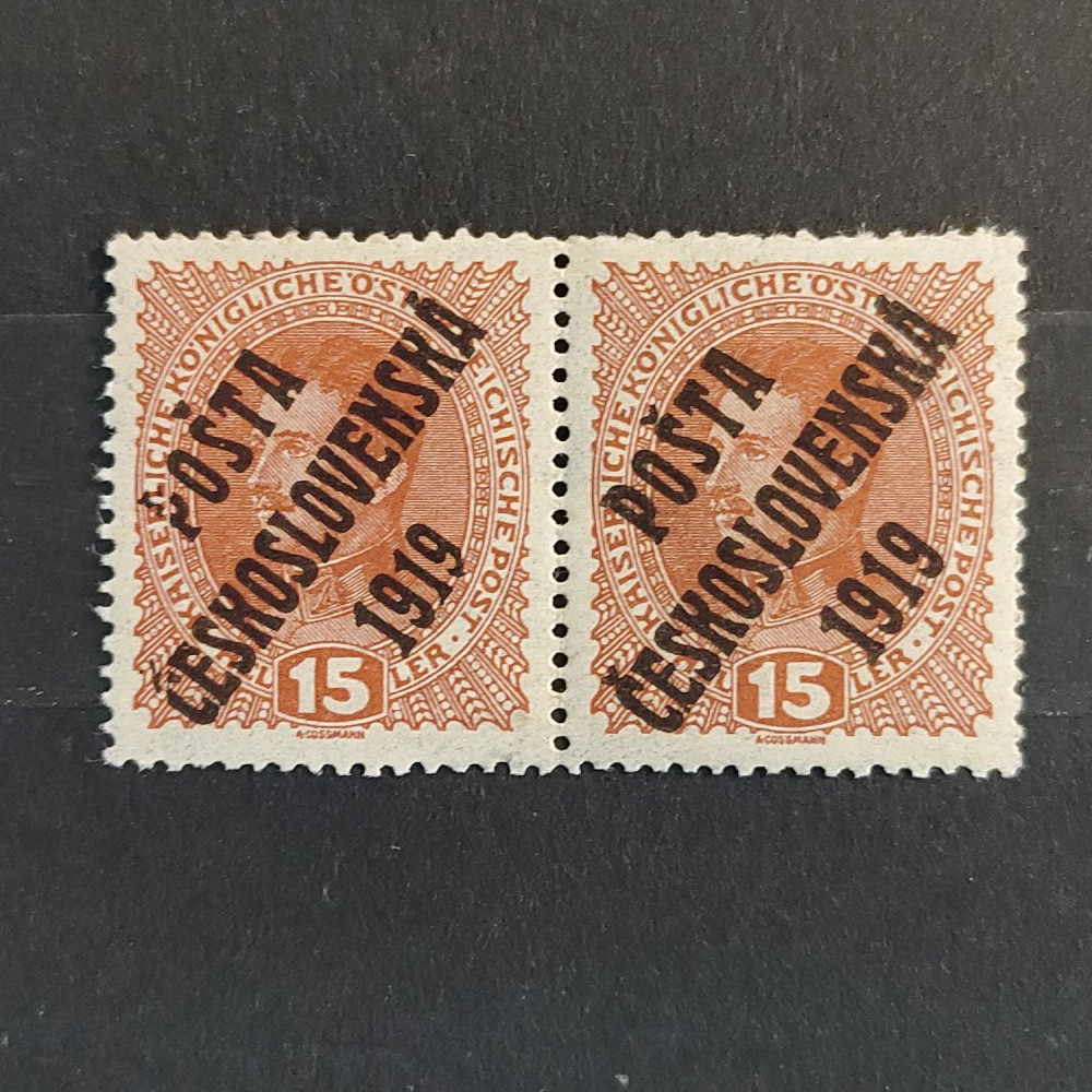 Pareja Checoslovaquia PČ 1919 , 15h, Mi.63, MNH** 