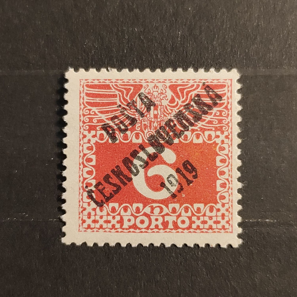 Sello Checoslovaquia PČ 1919 , 6h, Mi.76, MH* 